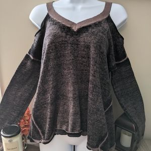 Cold shoulder sweater